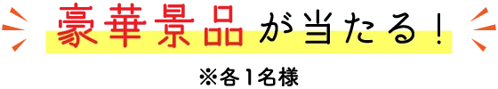 豪華景品が当たる!※各1名様